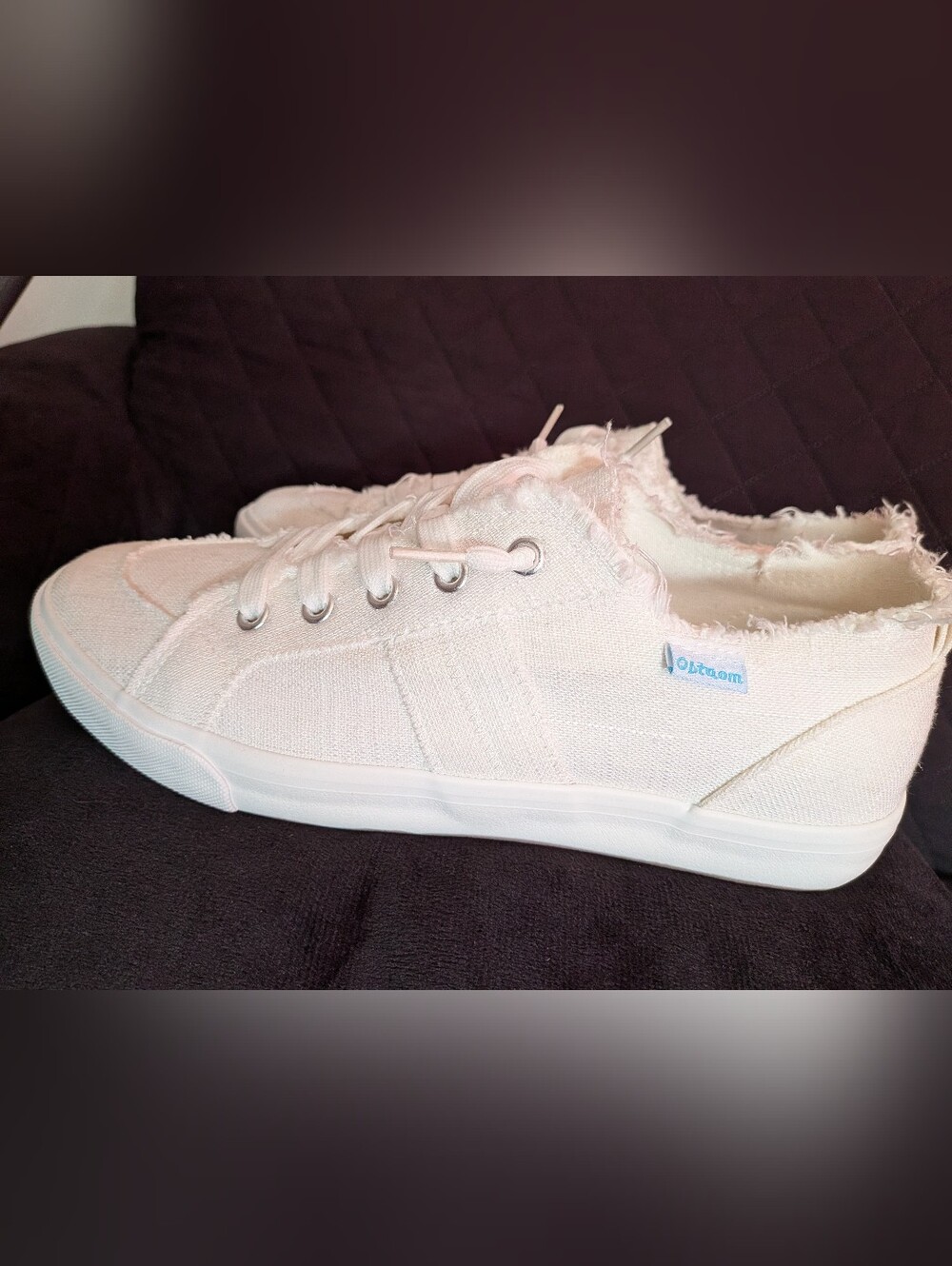 Off-White Distressed Canvas Sneakers – Size US 10 / EU 41
